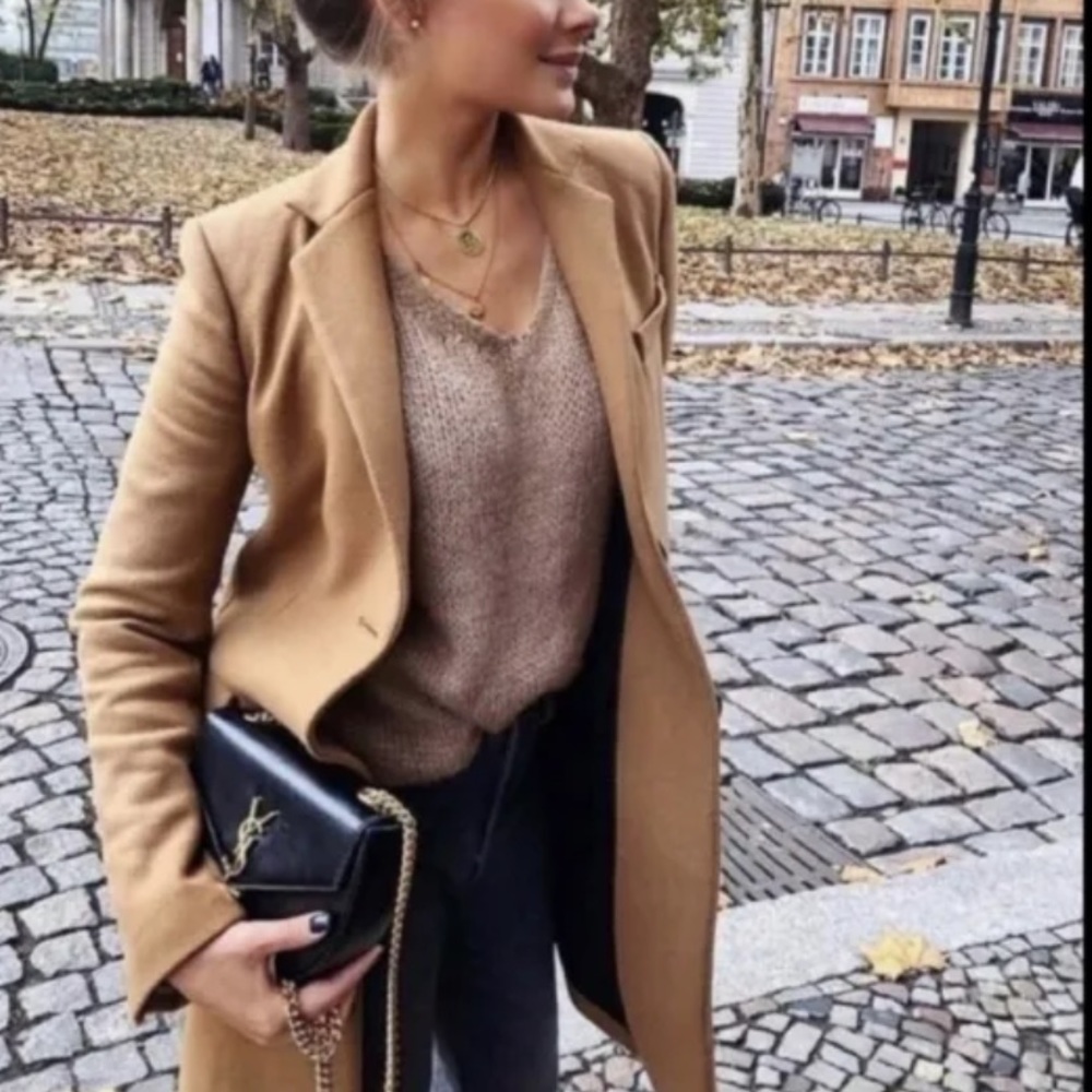 Jill Stuart wool blend camel tan coat